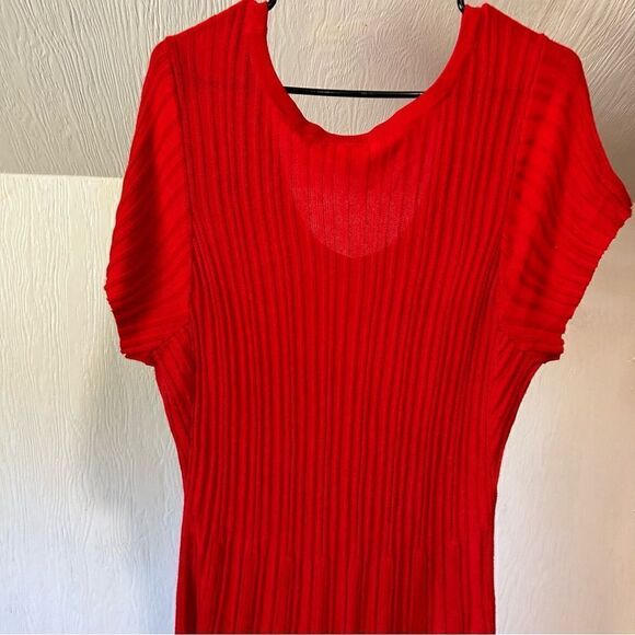 Torrid Cherry Red Ribbed Knit Sweater Short sleeves Dress - Picture 4 of 11